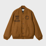 Work Varsity Bomber Deep Heather Brown