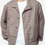 Mock Bomber Dirty Brown Glen Plaid M4252MD