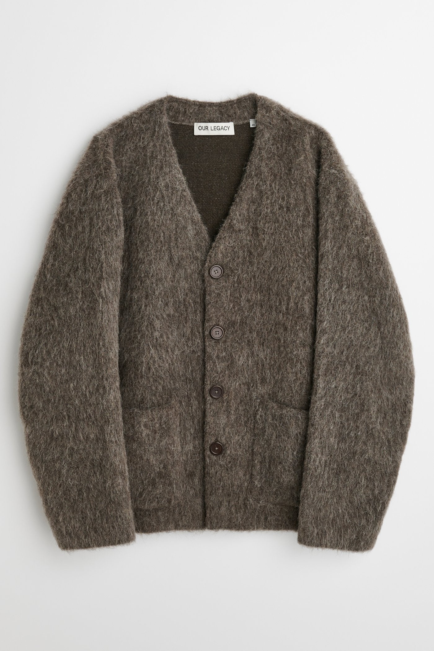 OUR LEGACY CARDIGAN MOLE GREY MOHAIR 46-