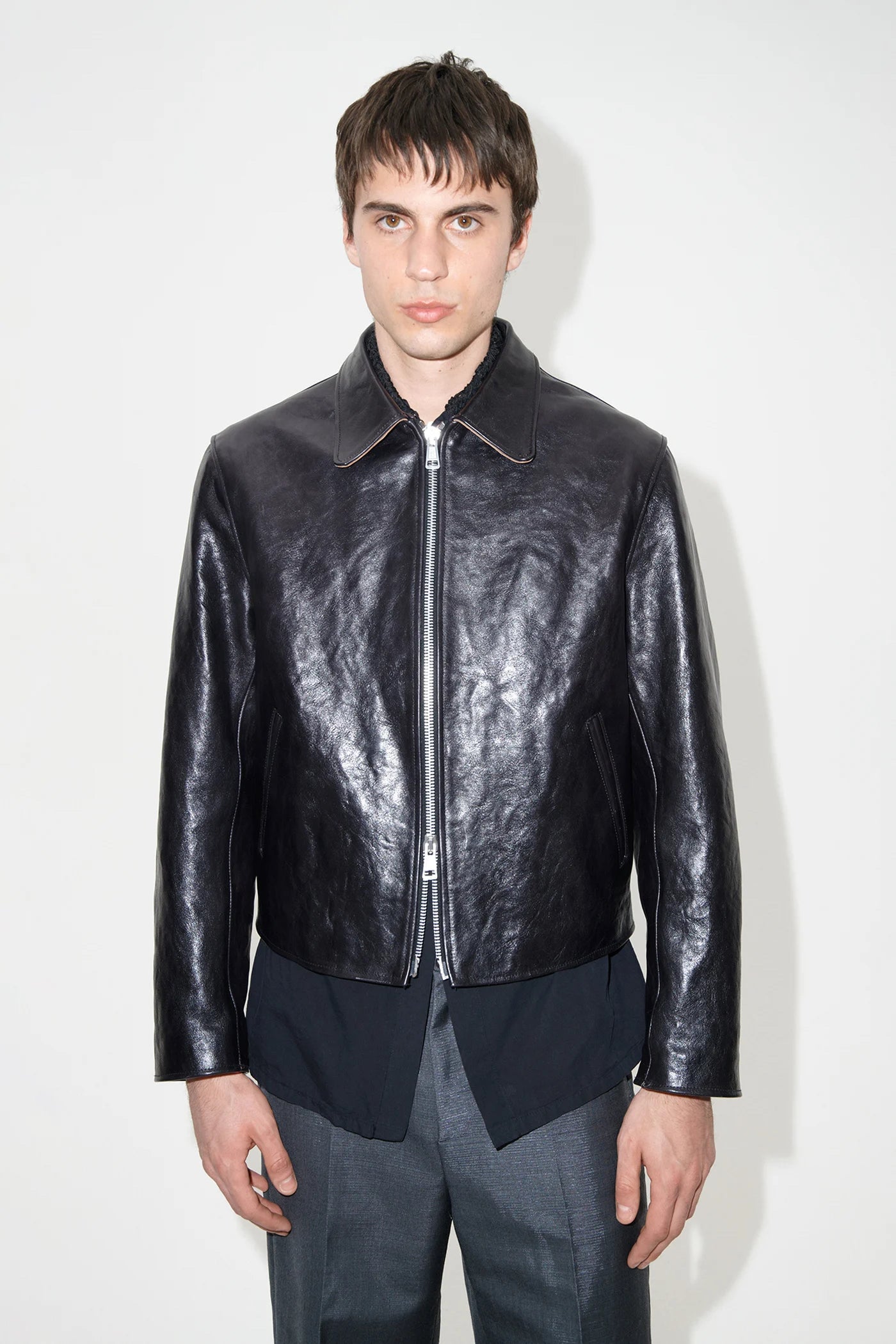 Leather Mini Jacket Black