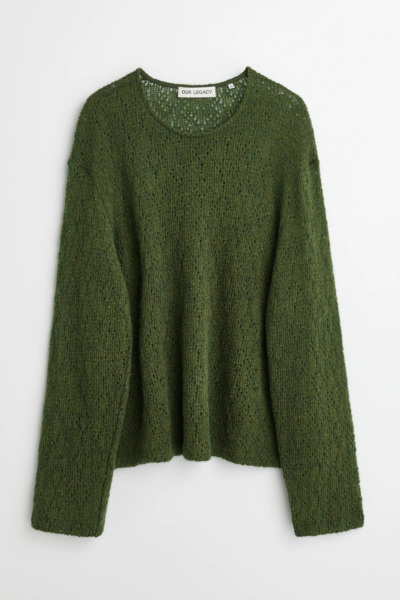 U-Neck Crochet Sweater Moor Green – NOMAD