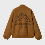 Work Varsity Bomber Deep Heather Brown