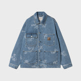 Stamp Print Jacket Blue Bleached I033743
