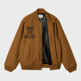 Work Varsity Bomber Deep Heather Brown