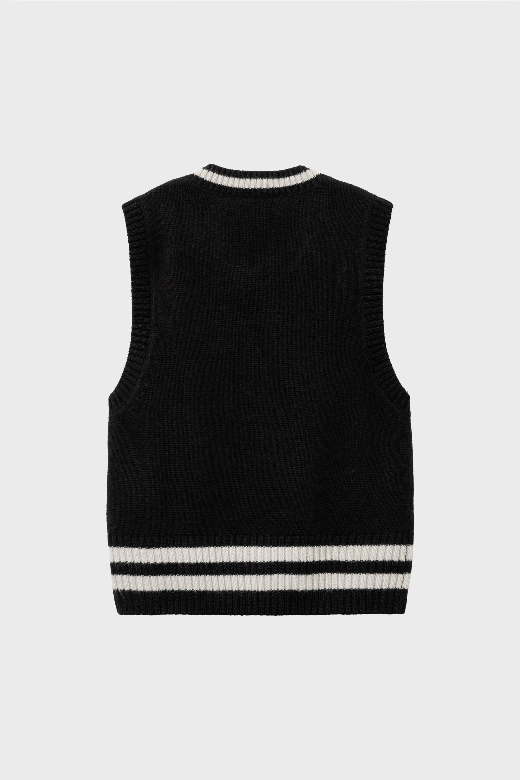 Stanford Vest Sweater Black/Salt