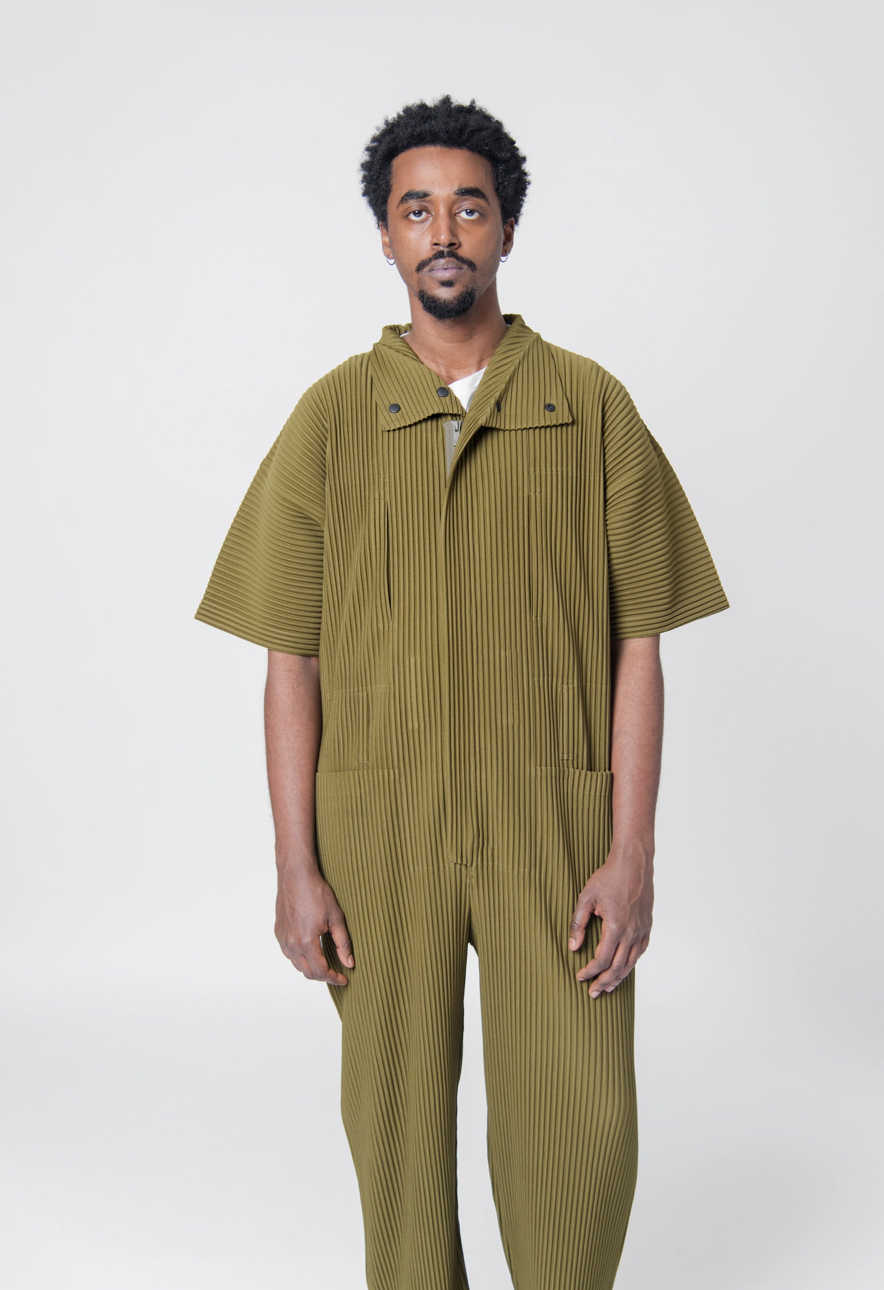 Homme Plisse Issey Miyake Pleats Bottoms Jumpsuit Olive