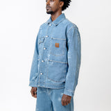 Stamp Print Jacket Blue Bleached I033743