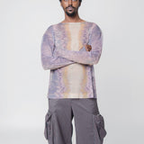 Tola Shirt Purple Pastel Strokes Print