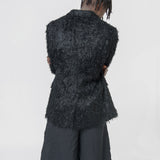 Fake Fur Blazer W/Removable Collar Black PM-J058-051