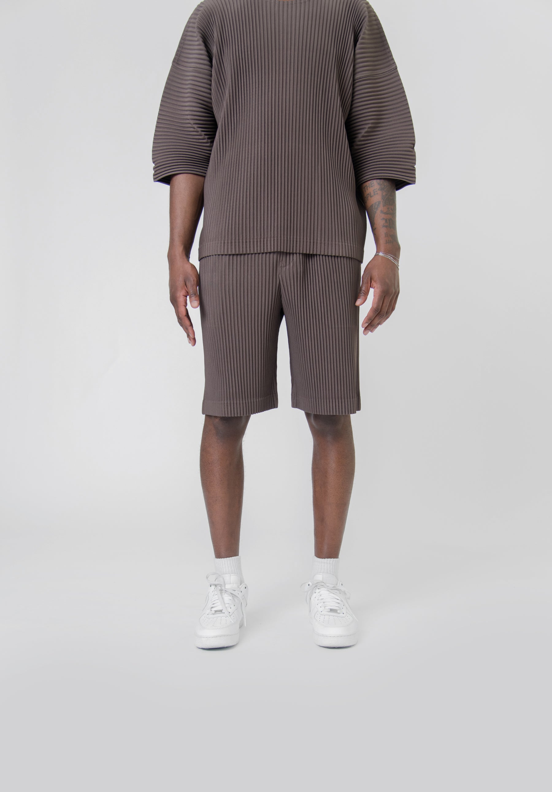 MC May Pleated Short Soil Brown JF120-46