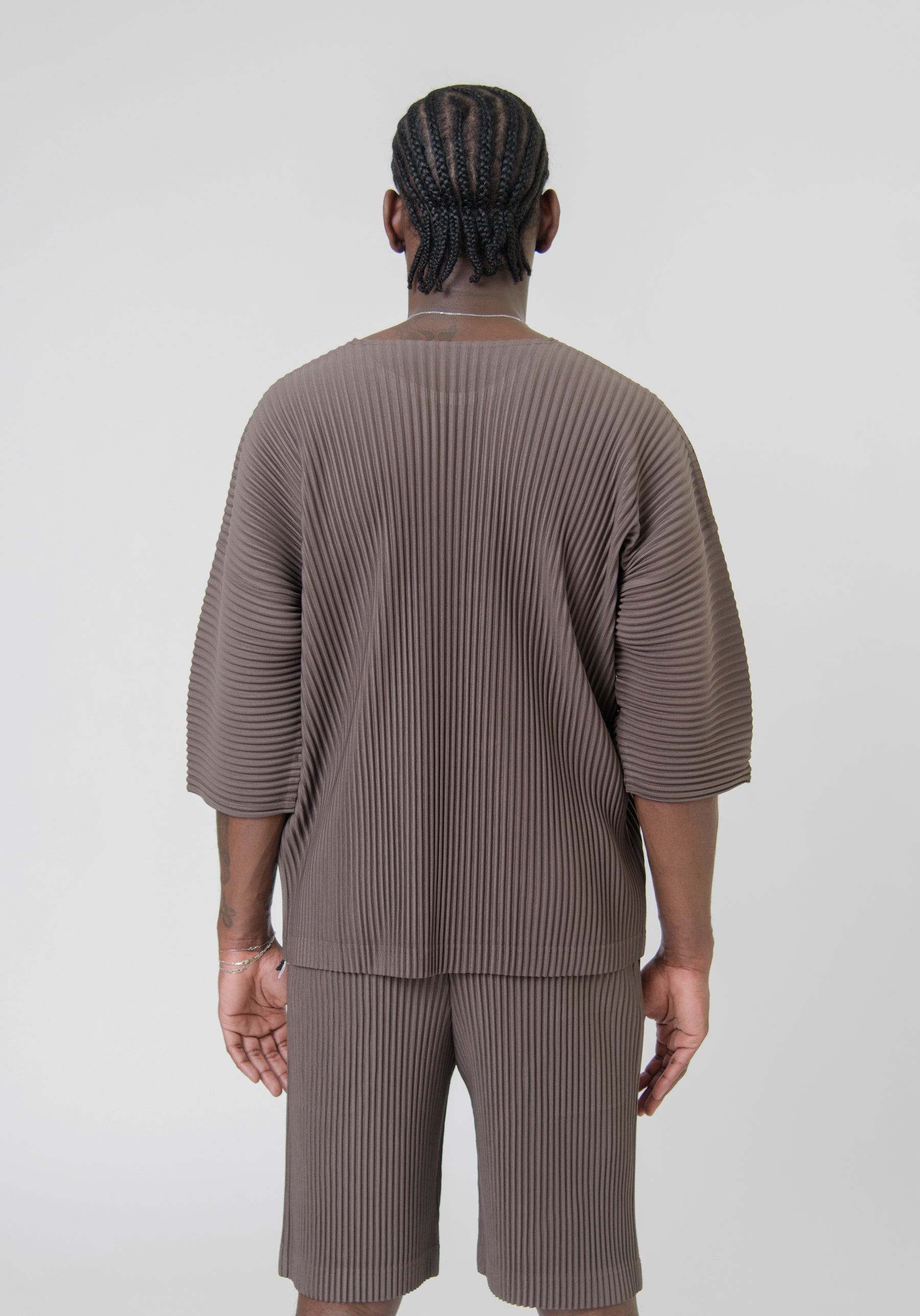 MC May Pleated Tee Soil Brown JK119-46