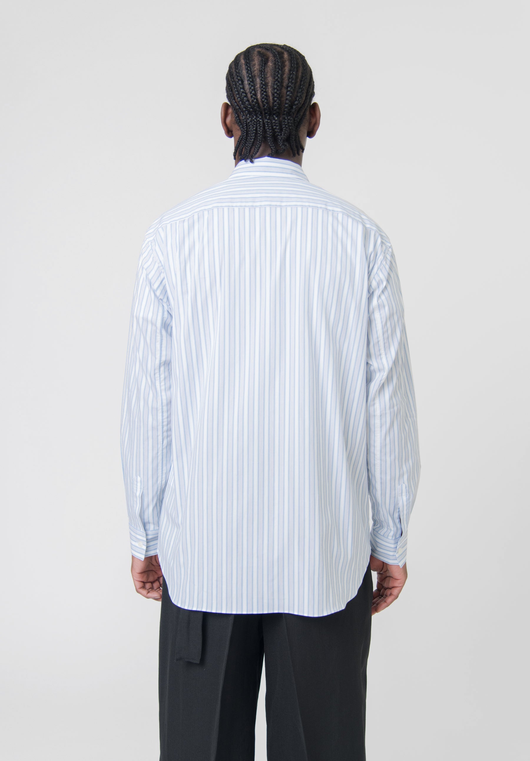 Mixed Thick Stripe Shirt White/Blue FK-B034