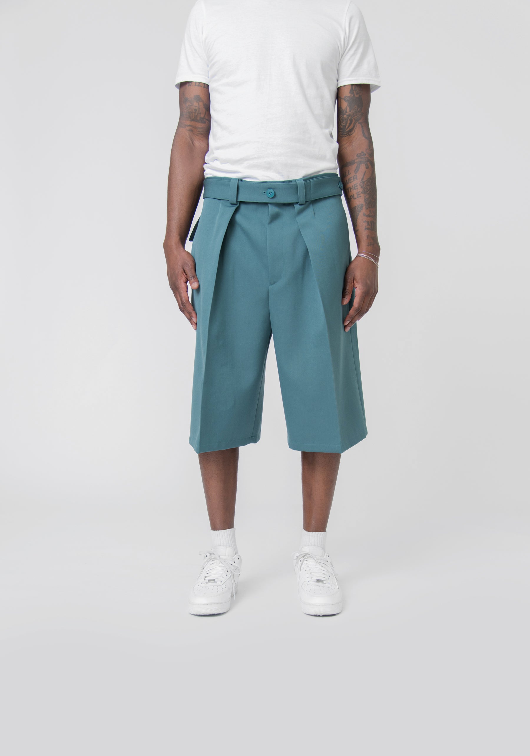 Compact Wool Belted Short Shaded Spruce J22KA0105