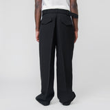 Belted Viscose Silk Trouser Black J22KA0104