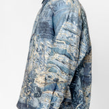 Printed Button-Up Shirt Denim Blue FN-MN-SHIR000872