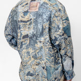 Printed Button-Up Shirt Denim Blue FN-MN-SHIR000872