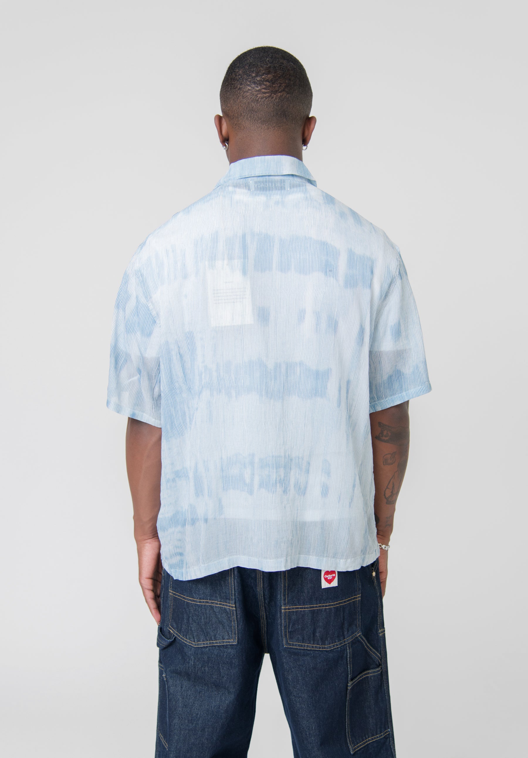 Brush Stroke Box Shirt Blue