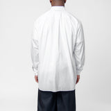 Panelled Flap Long Sleeve Button-Up Shirt White PO-B024