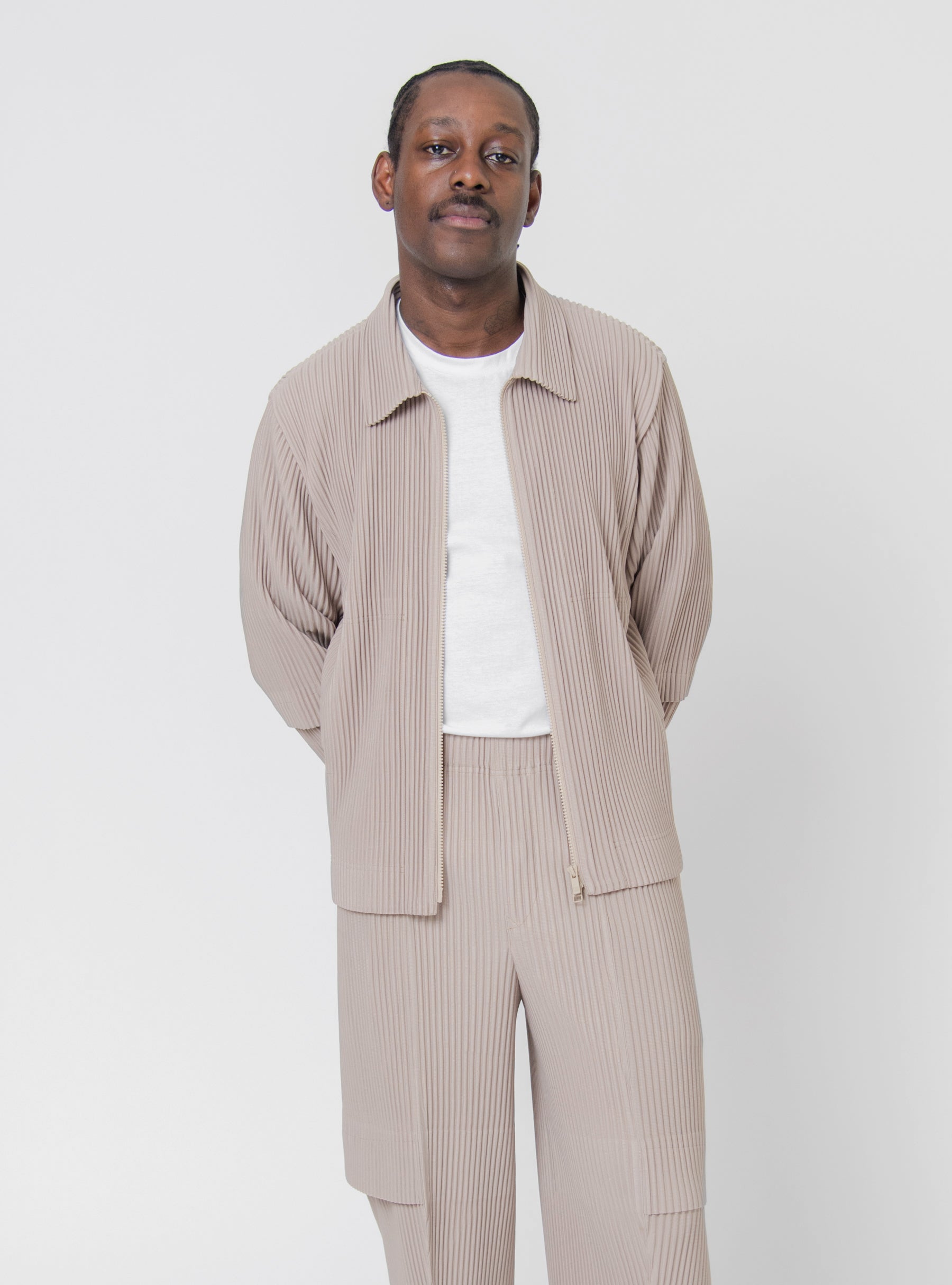 Cargo Pleated Jacket Sand Beige JC176-41