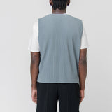 Flip Pleated Vest Moss Grey JE173-13