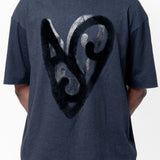 Printed Heart T-Shirt Black FN-UX-TSHI000140