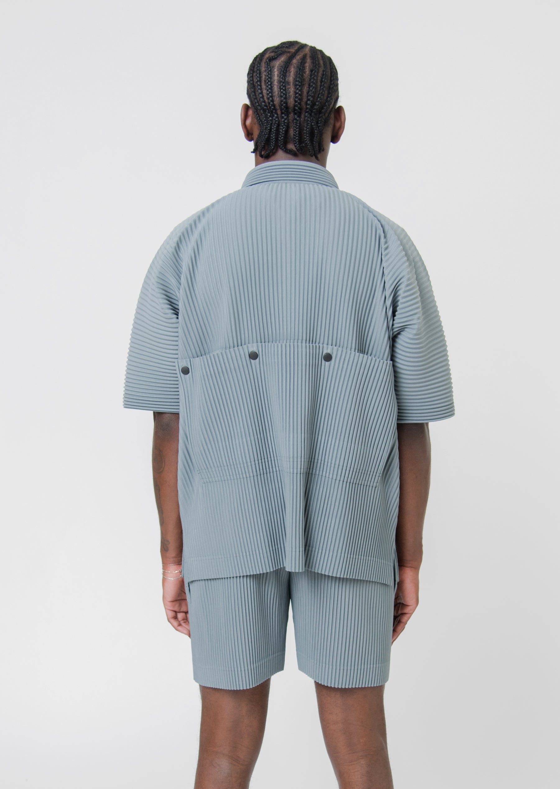 Flip Pleated Shirt Moss Grey JJ172-13