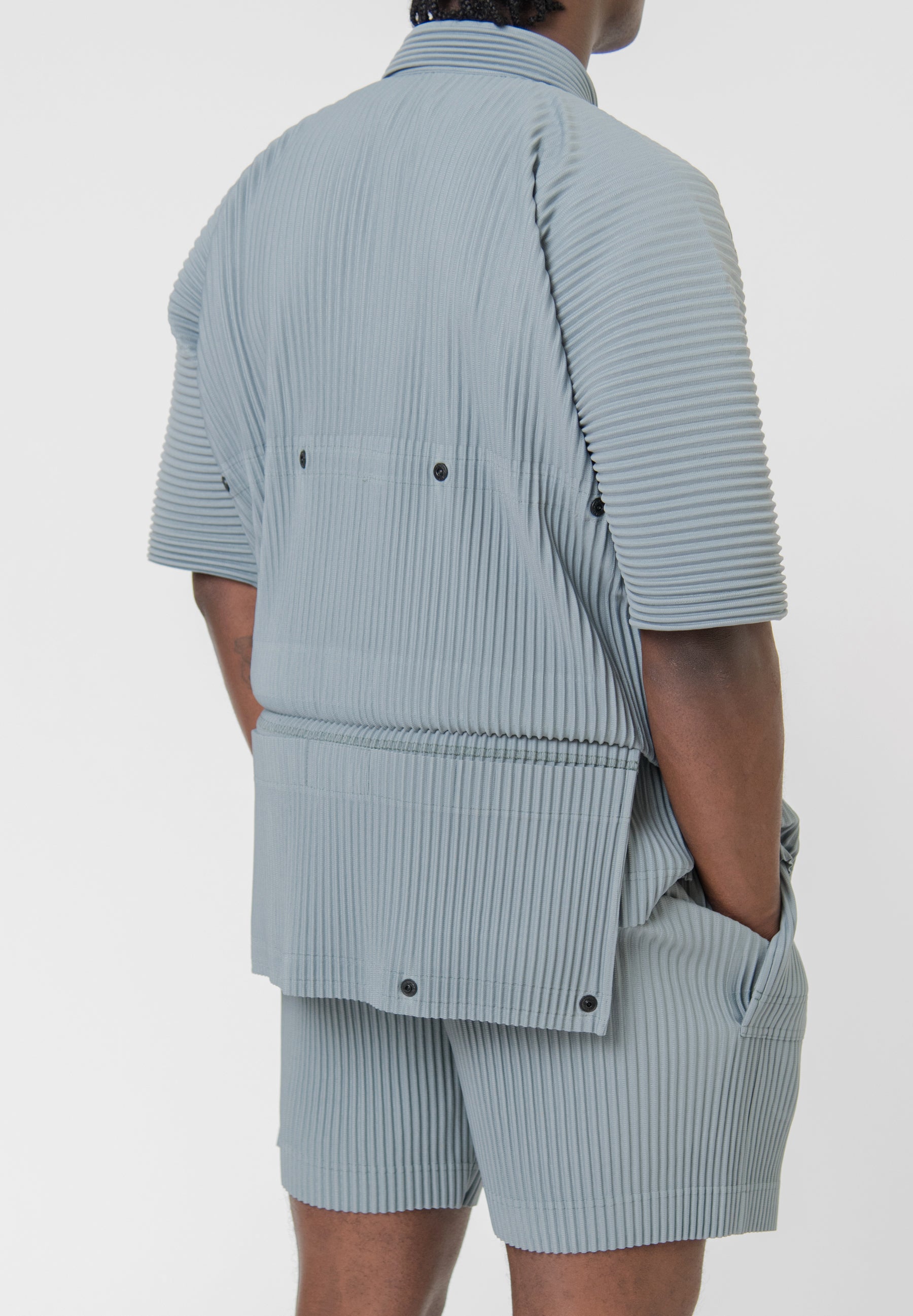 Flip Pleated Shirt Moss Grey JJ172-13