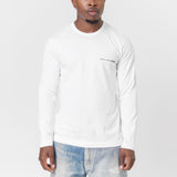 Long Sleeve Chest Print Logo Tee White T017