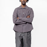 Funnel Shirt Charcoal Bordeaux Dense Poplin M2252FC