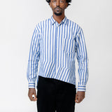 Striped Long Sleeve Button-Up Shirt Blue/White FN-B030-W24