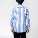 Striped Long Sleeve Button-Up Shirt Blue/White FN-B030-W24