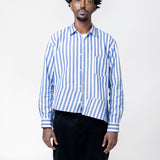 Striped Long Sleeve Button-Up Shirt Blue/White FN-B030-W24