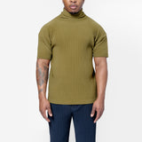 Colour Pleats Mockneck Tee Olive khaki HP56-JK181-67