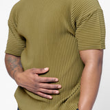 Colour Pleats Mockneck Tee Olive khaki HP56-JK181-67