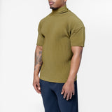 Colour Pleats Mockneck Tee Olive khaki HP56-JK181-67