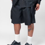 Pleated Paneled Shorts Black PO-P053-051-1