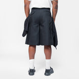 Pleated Paneled Shorts Black PO-P053-051-1