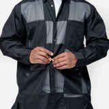 Checkered Mesh Long Sleeve Button-Up Shirt PO-B001-051
