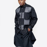 Checkered Mesh Long Sleeve Button-Up Shirt PO-B001-051