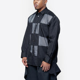 Checkered Mesh Long Sleeve Button-Up Shirt PO-B001-051