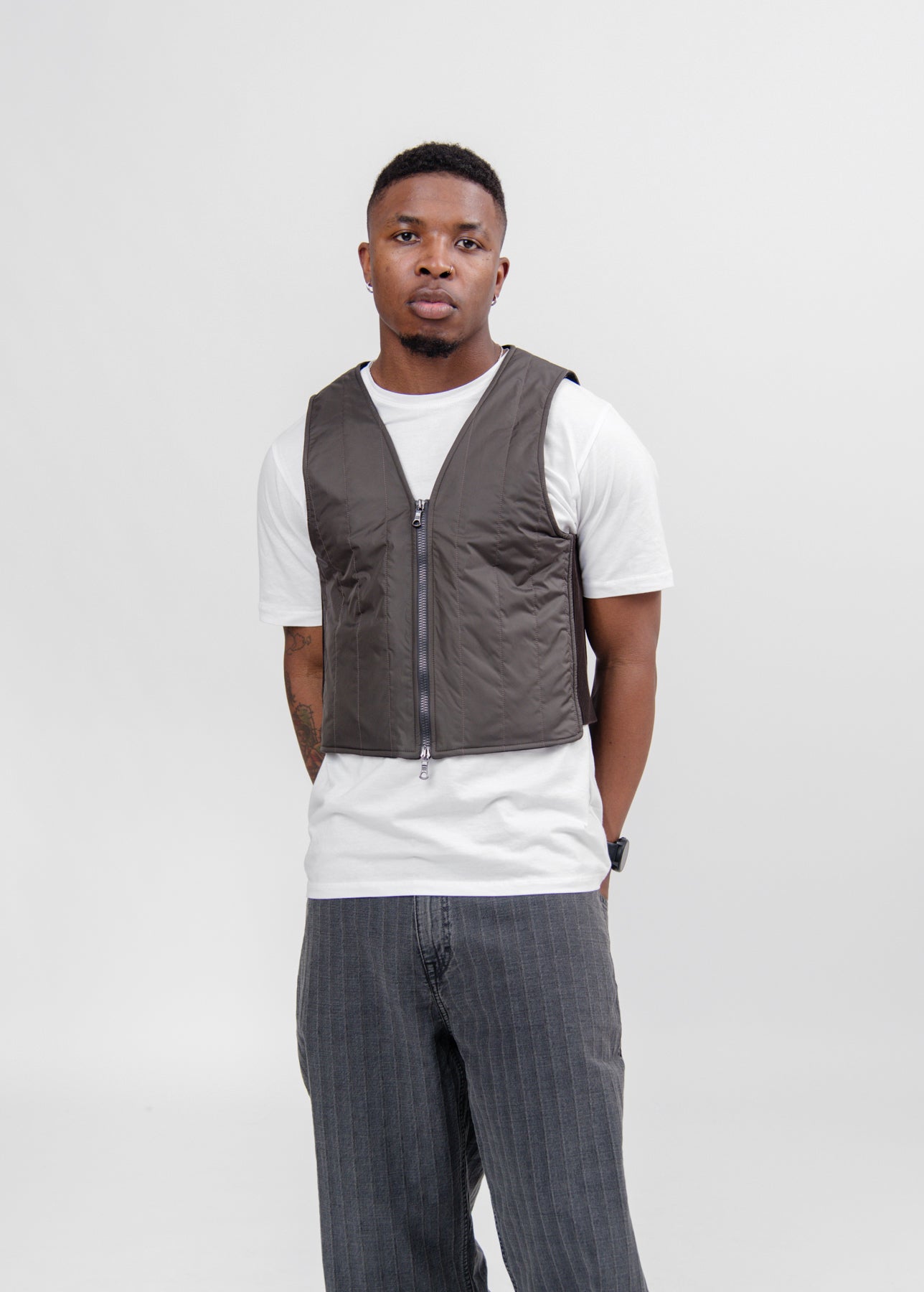 Quilted Liner Vest Oxidized Grey Aero Nylon M2241QOG