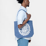 Canvas Graphic Tote Jazzy Print Blue Iris I033975