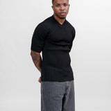 T-Shirt Superfine Viscose Rib Knit Black J21GC0144-J18313001