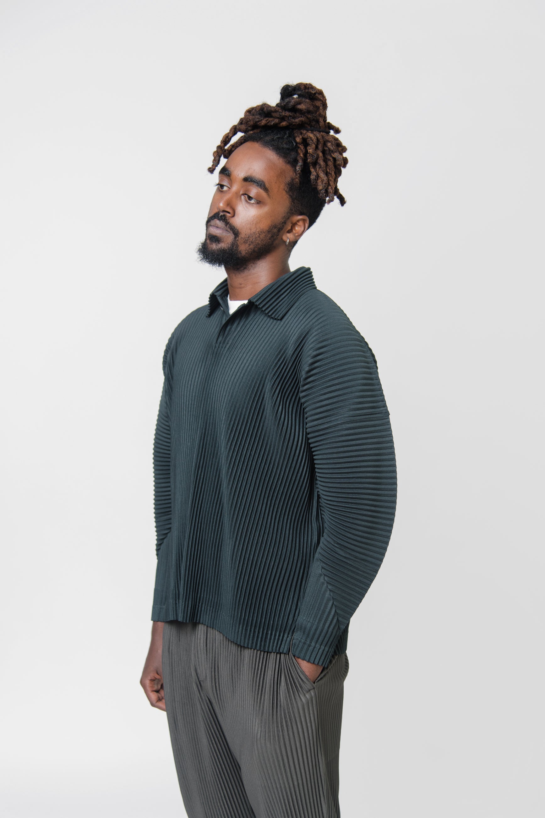 MC August Pleated Polo Shirt Dark Green JM107-67