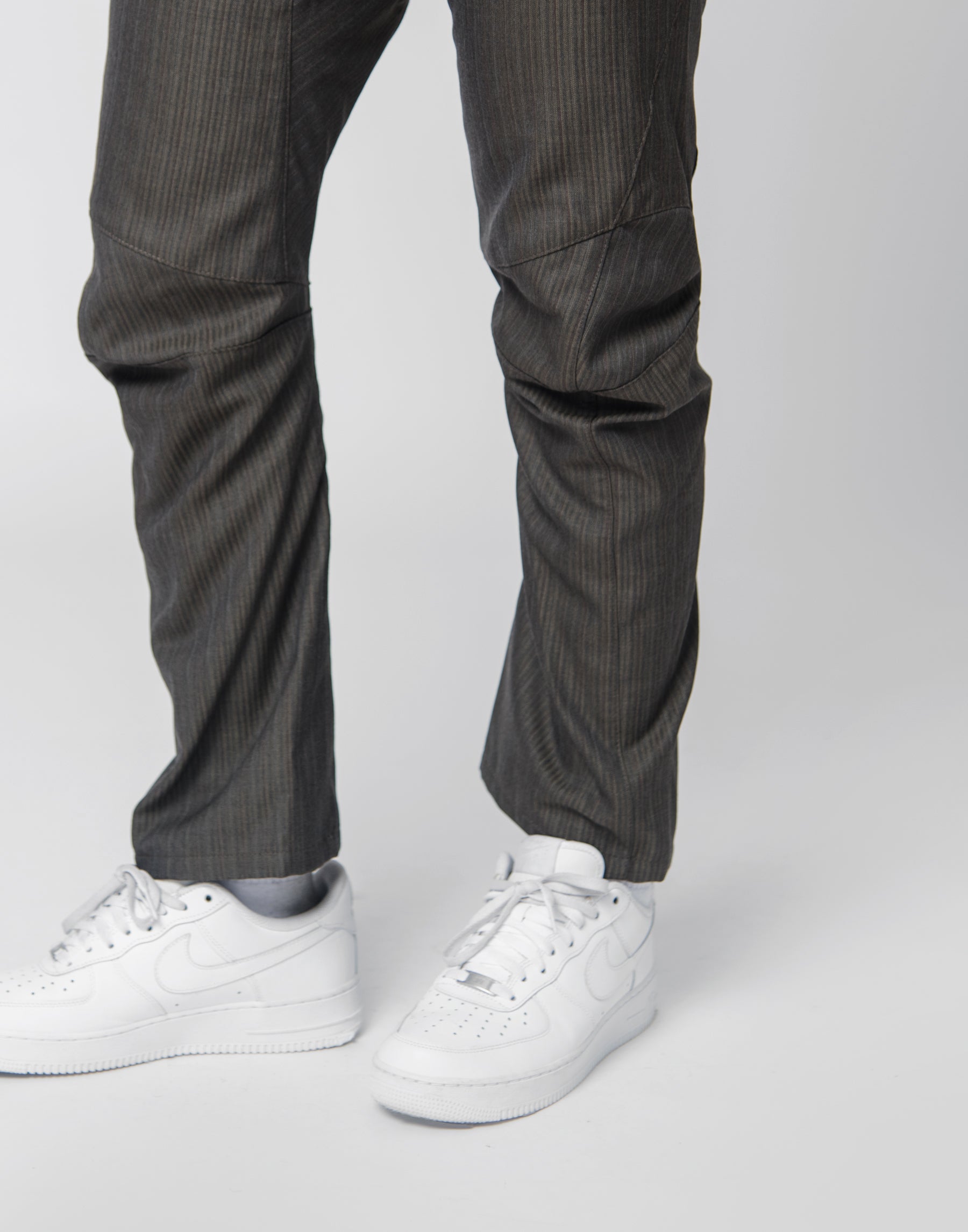 Wool Stripe Suit Pant Olive WL-P018