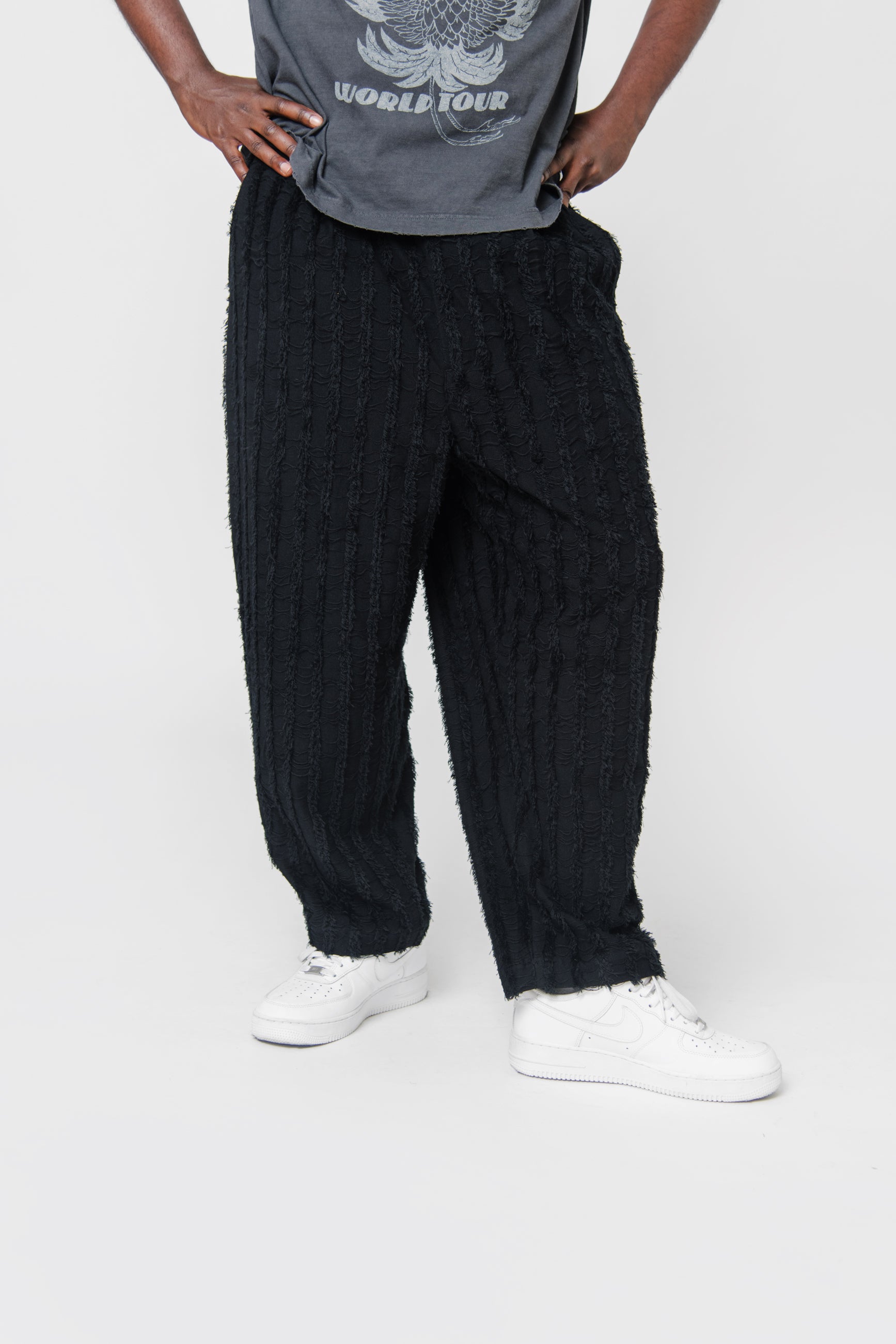 Fringe Jacquard Pant Black WL-P036