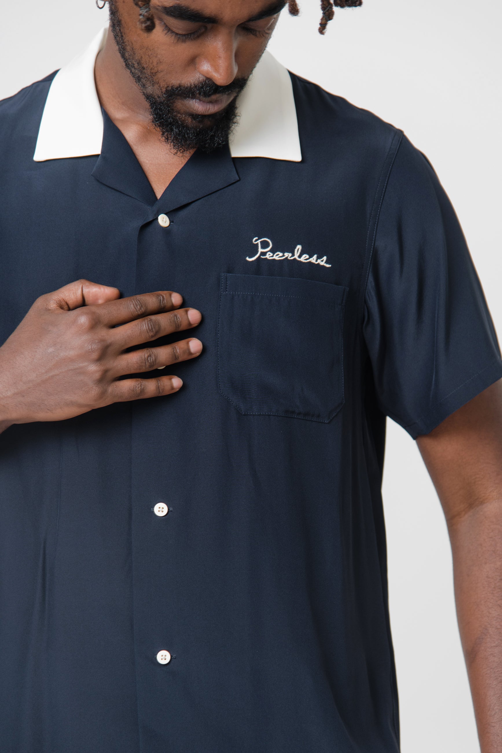 Silk Hacking Shirt Navy