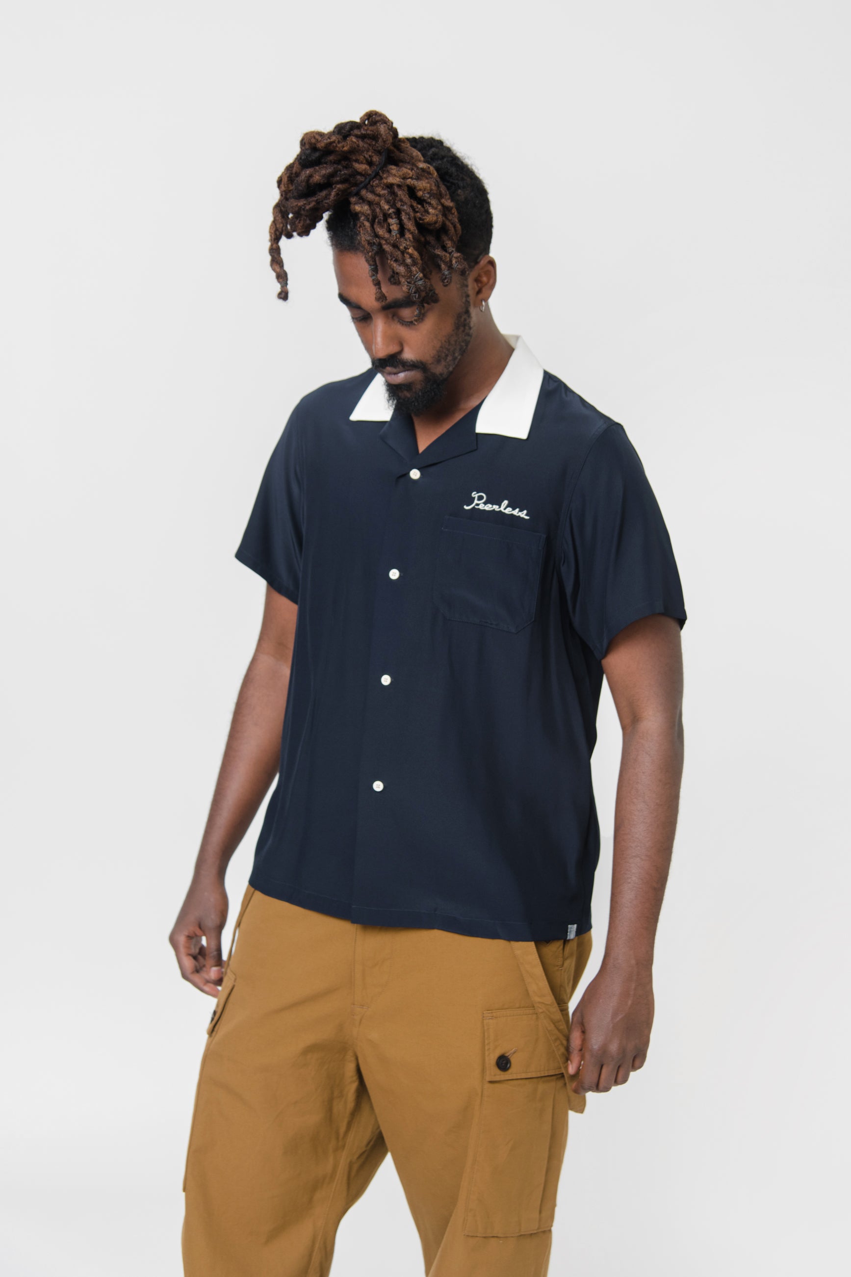 Silk Hacking Shirt Navy