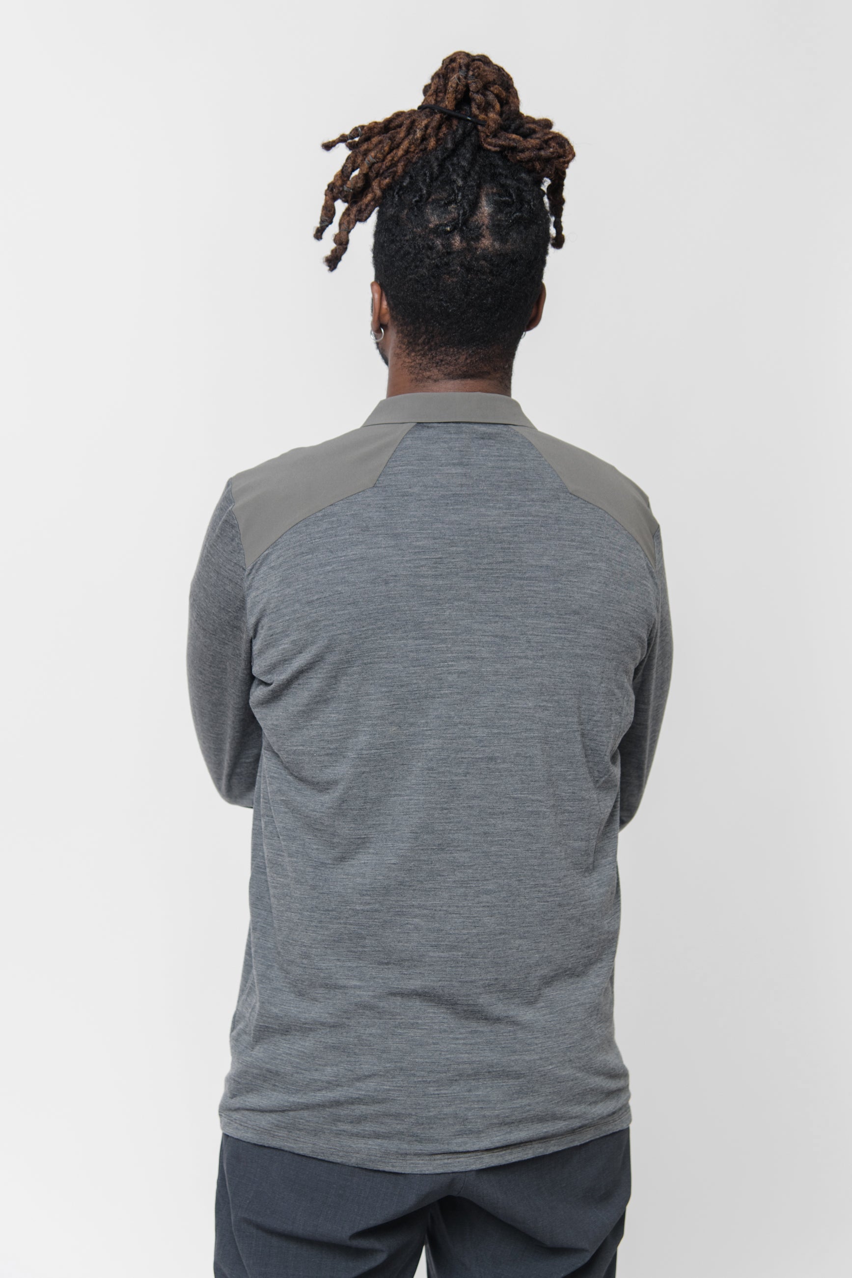 Frame Long Sleeve Polo Shade Heather