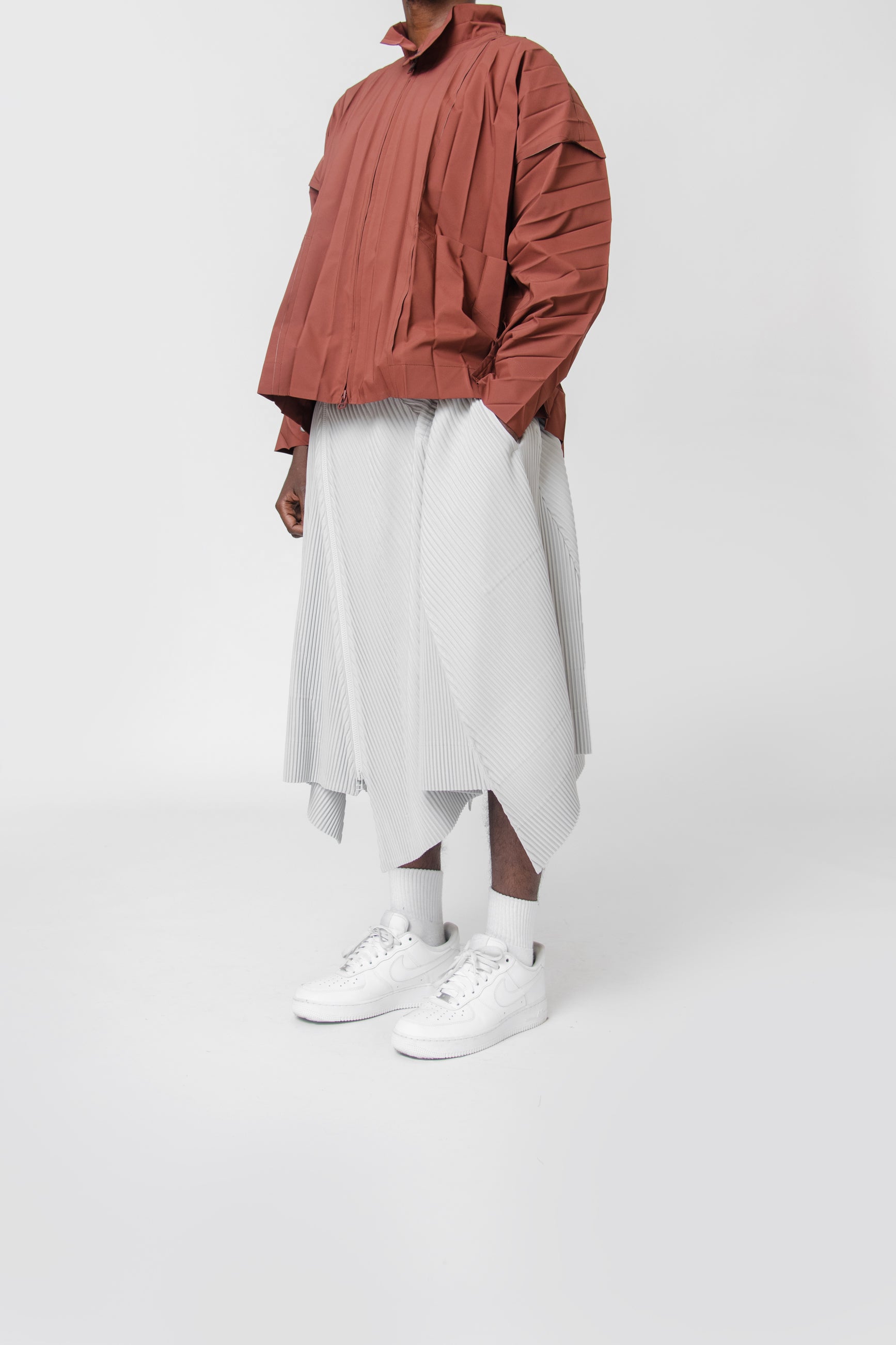 Three By Six Pleated Skirt Light Grey JF382-11